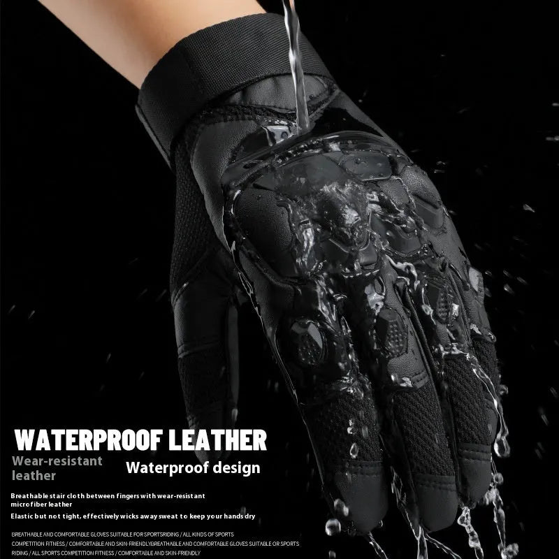 Men's black tactical training gloves with touch screen compatible fingertips