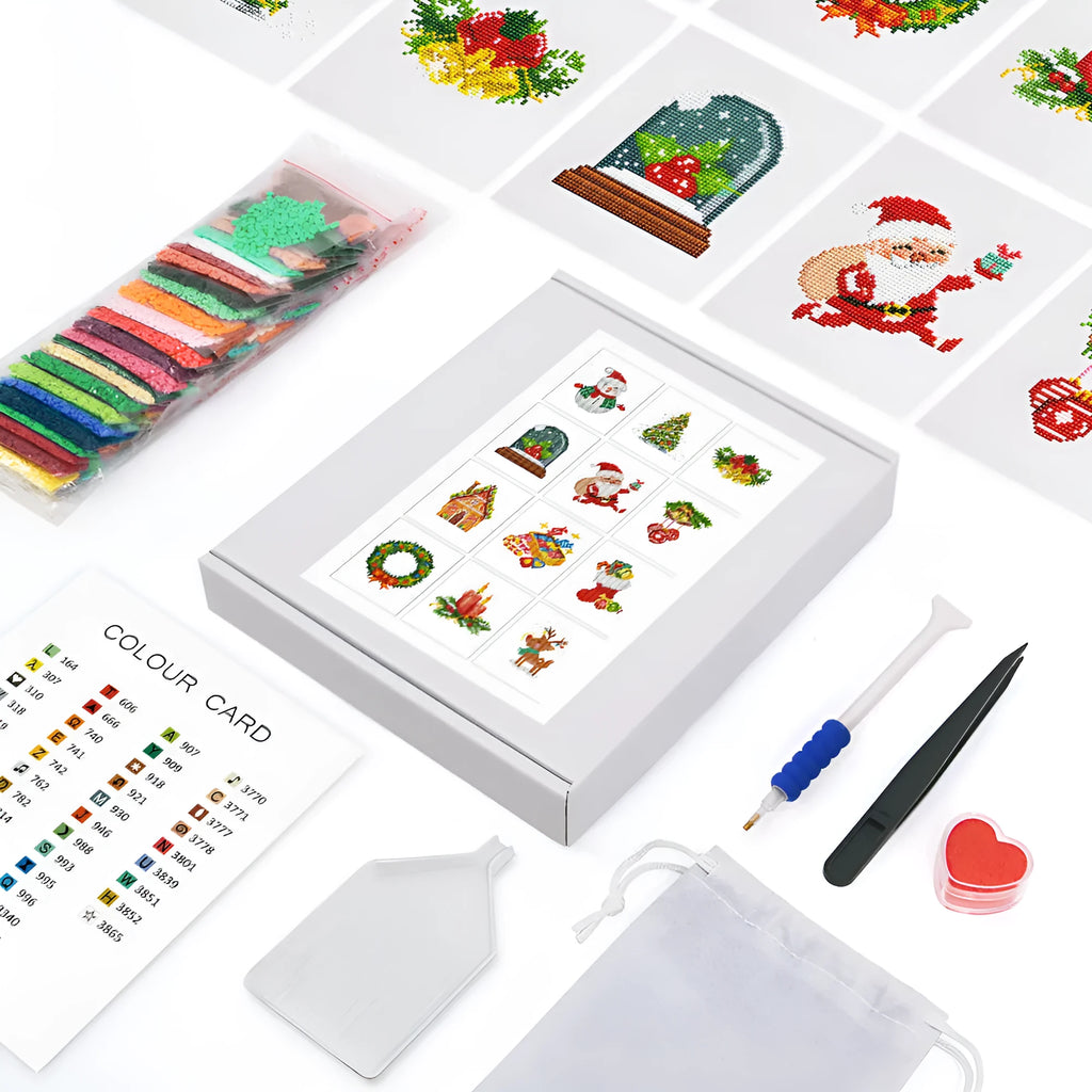Frameless acrylic diamond painting set in cartoon style, 15x15cm or 18cm painting core, most sets with 12 non-repeating pieces.