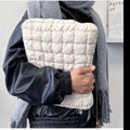 Black nylon laptop storage bag with cloud cotton padding for 15.6-inch computers