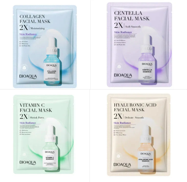 Collagen face mask sheet with hyaluronic acid gel formula in 30g pack