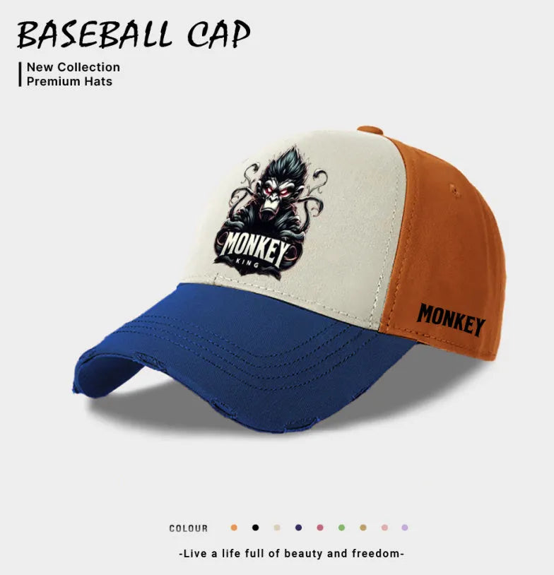 Men's casual baseball cap in beige, black, or blue, polyester, European and American style