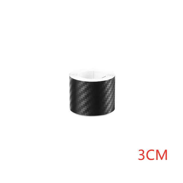 Roll of matte black 3D carbon fibre waterproof protection film for car door sills and bumpers.