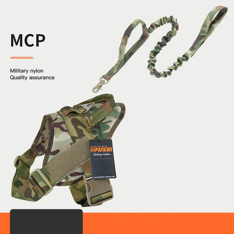 Large and medium dog harness made from 1050D nylon with UTX buckle, adjustable fit, available in Black
