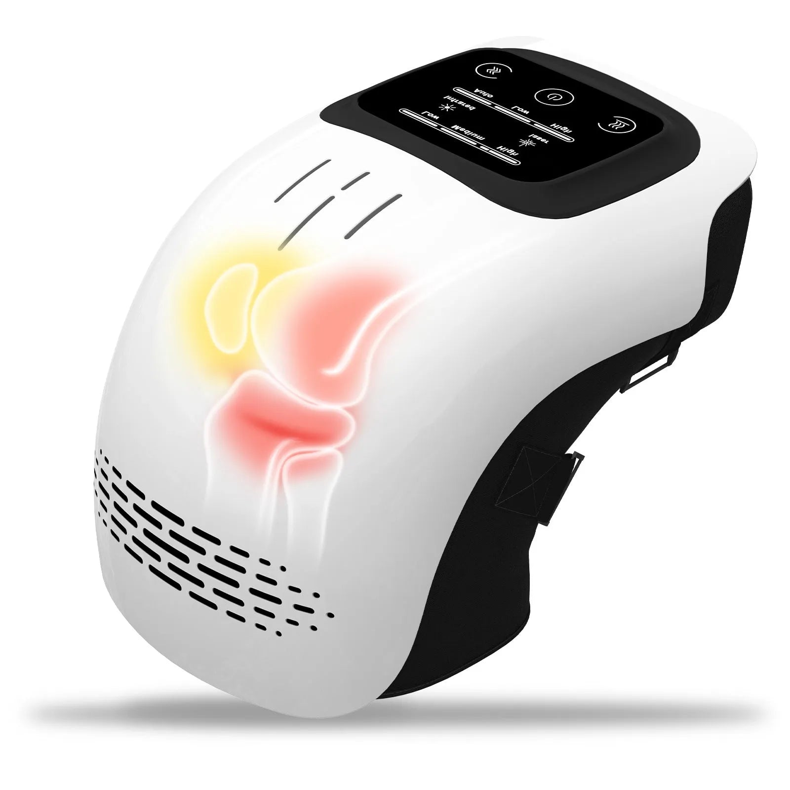 White electric knee massager with intelligent kneading and heating functions for home pain relief