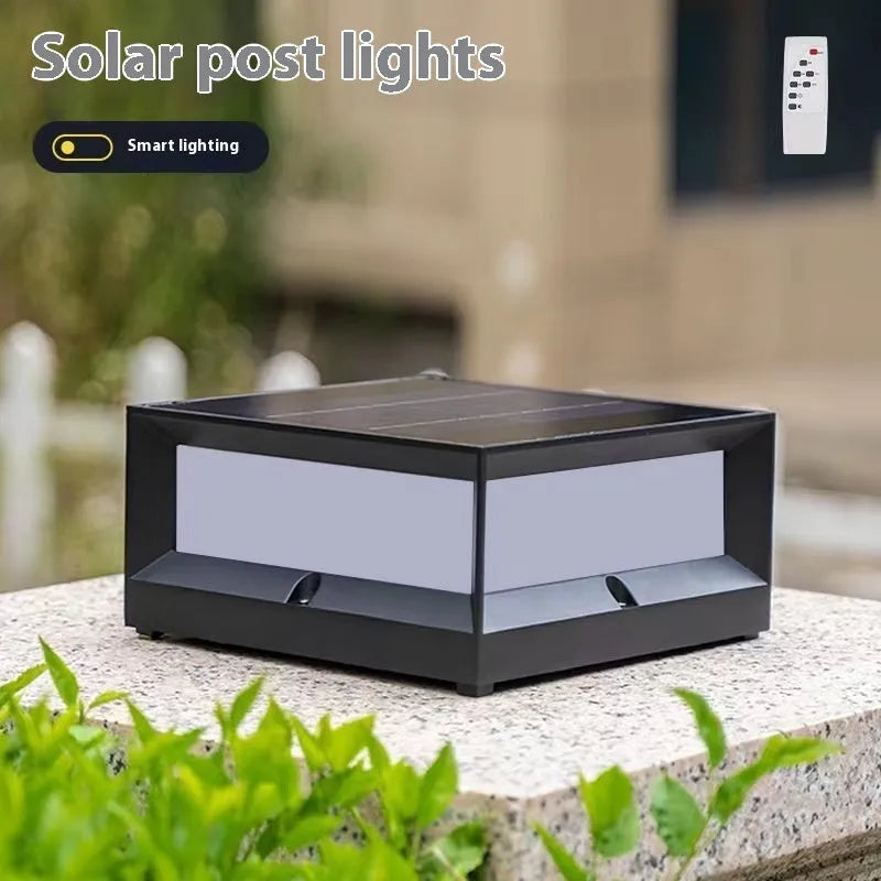 Aluminium outdoor solar LED column light with IP54 waterproof rating for garden pathways.