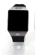 Smart watch with 1.44-inch touch screen showing Bluetooth call interface on adjustable wrist strap