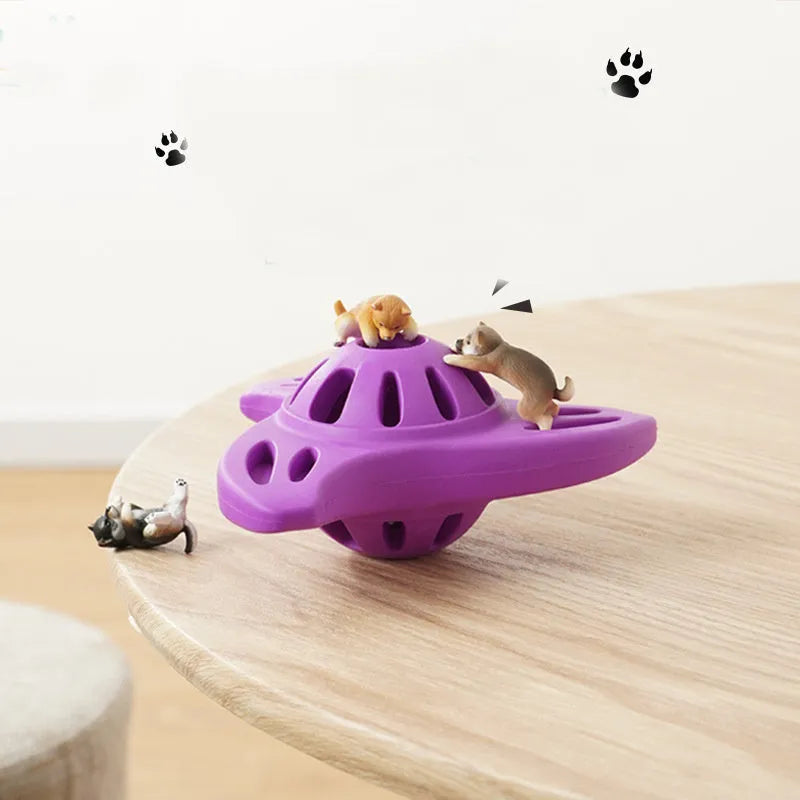 Blue bite-resistant boomerang dog toy with molar-shaped chew centre for large dogs