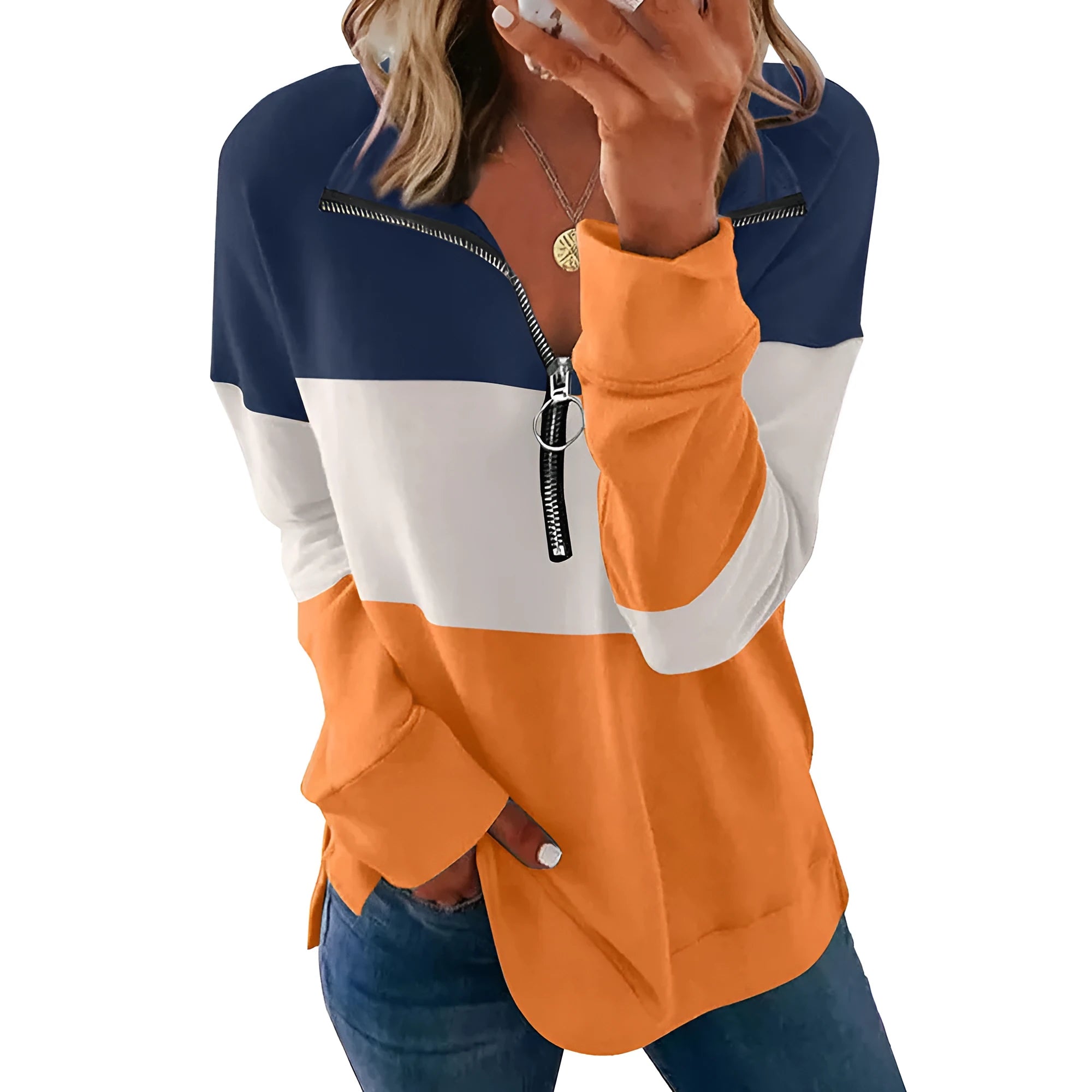 Women's loose fit leopard print pullover sweater with long sleeves on a hanger.