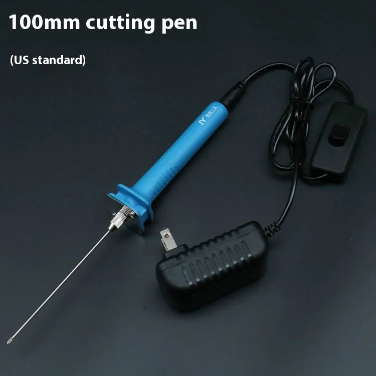 Blue plastic handle electric heating cutter pen for foam polystyrene cutting with power adapter