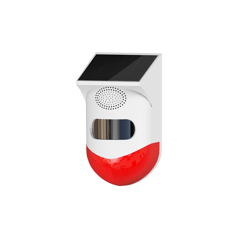 Wireless solar-powered infrared security alarm with remote control for outdoor perimeter detection