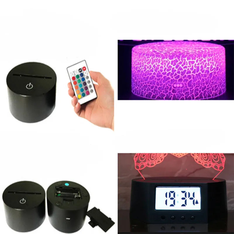 3D shark-shaped LED night light with colourful illumination on a bedside table