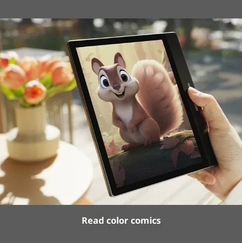 7-inch colour e-ink smart office e-book reader in black with capacitive stylus showing screen with reading content