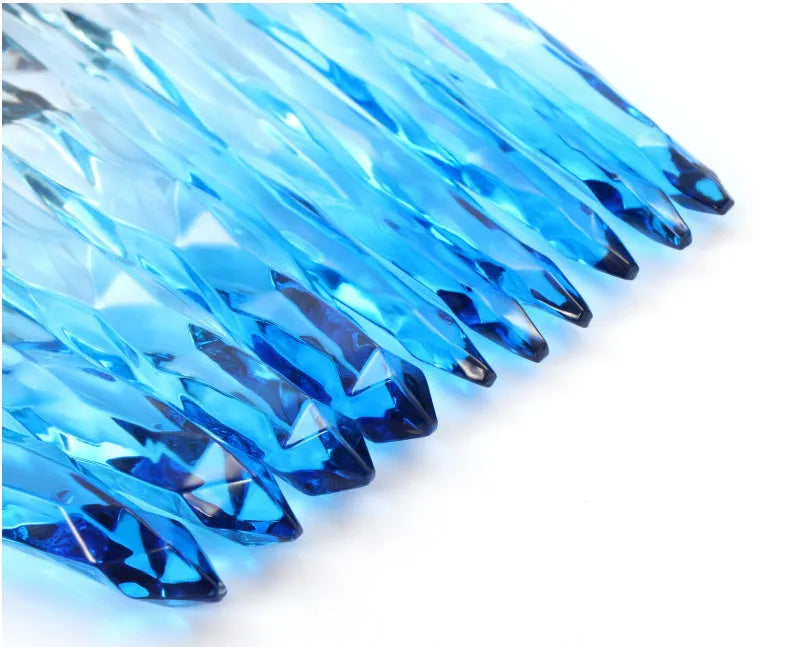 10 clear crystal diamond foundation brushes with artificial fibre bristles in four colour options