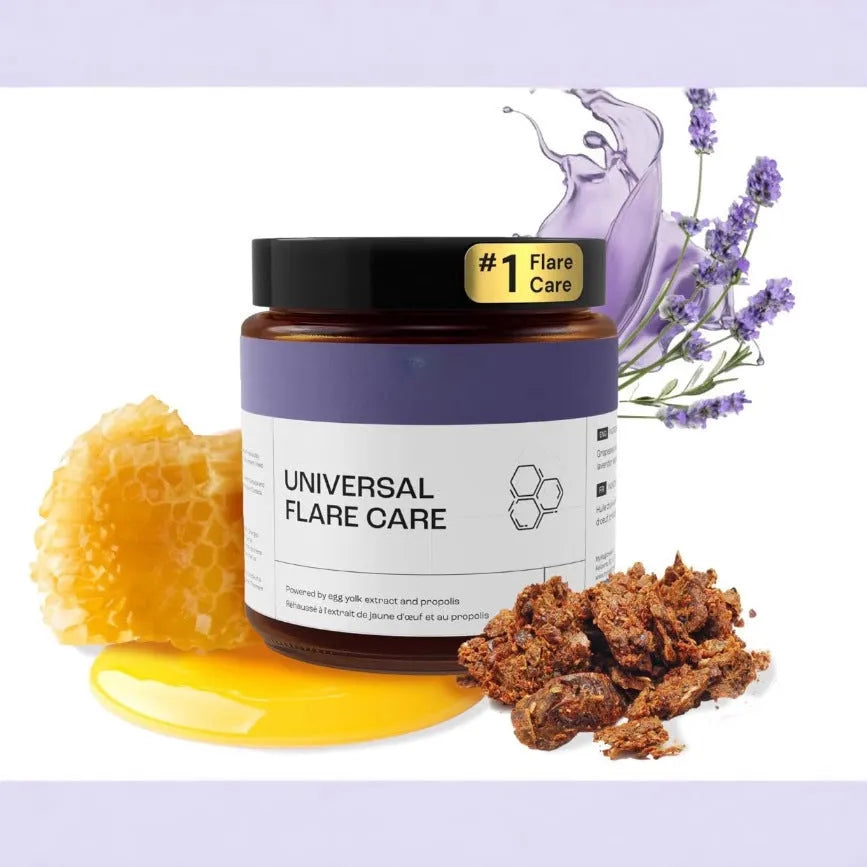 120g tub of Universal Flare Care pain relief cream for muscles and joints with unbranded packaging