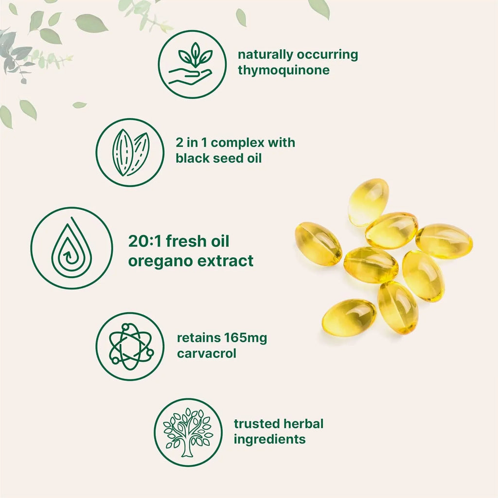 Butter Black Seed Oil Soft Capsules bottle showing vegetarian softgels for adult supplementation.
