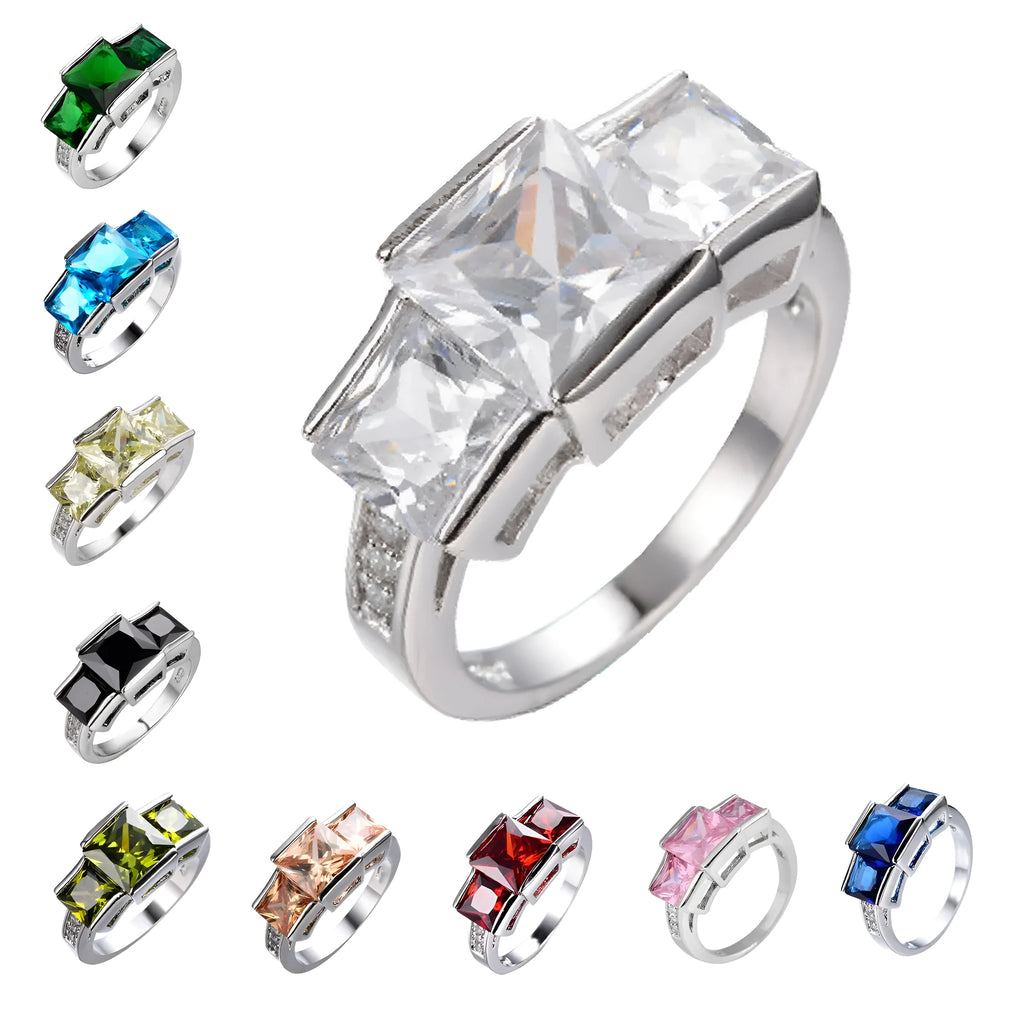 Geometric electroplated copper women's rings in multiple colours and sizes showing metal design details