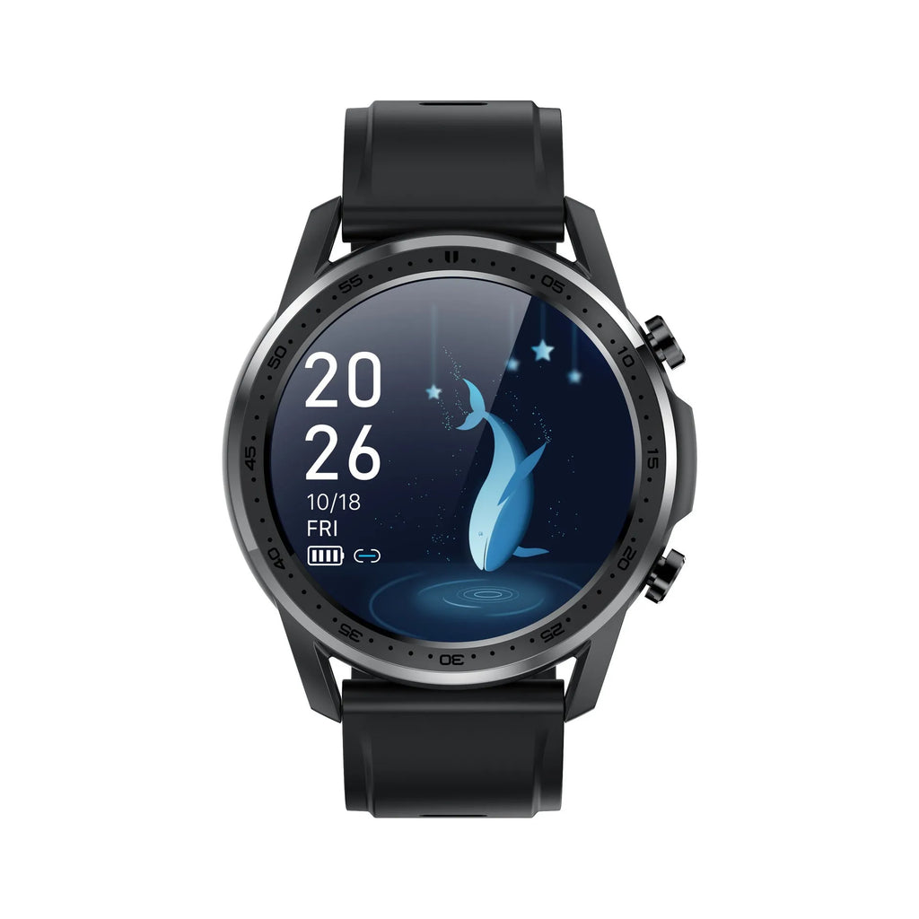 Youth2 black smart bracelet with body temperature monitoring on a wrist, showing 1.3-inch touch screen.