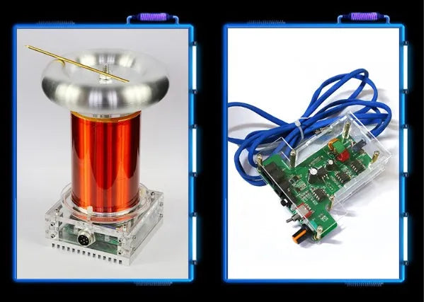 Music Tesla Coil SSTC driver board kit with controller, cables, and accessories for high-voltage lightning displays