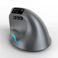 Grey vertical ergonomic wireless mouse with Bluetooth connectivity for laptop use