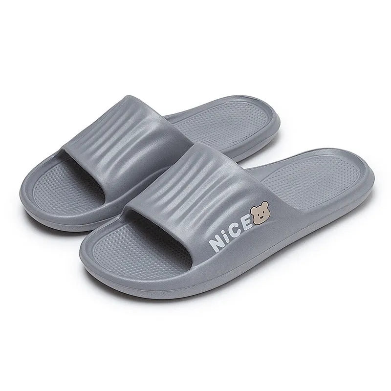 Cartoon pattern EVA flip flop slippers for adults in various colours with non-slip soles