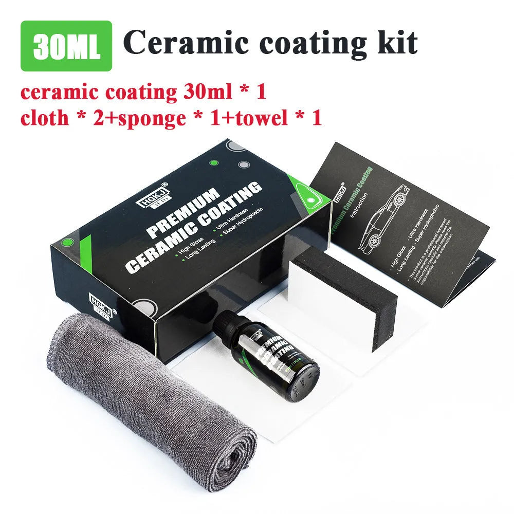 Car crystal coating paint curing ceramic coating 30ml bottle with cloth and sponge