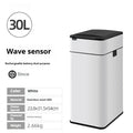 Stainless steel square inductive smart trash can with automatic sensor lid and deodorant function.