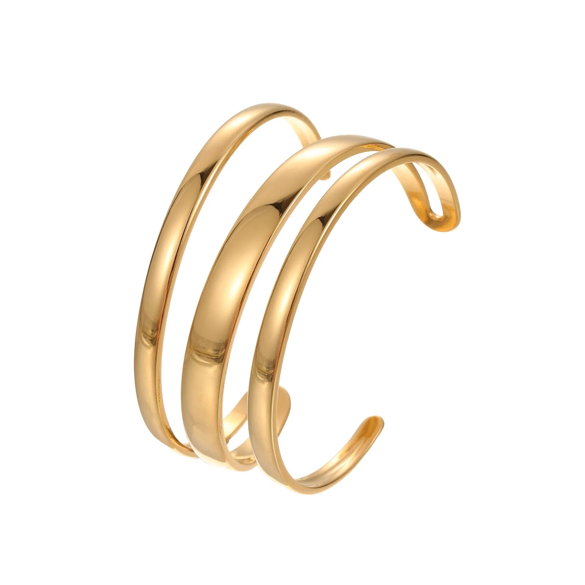 Stainless steel women's bracelet with a simple opening clasp in gold or steel colour.