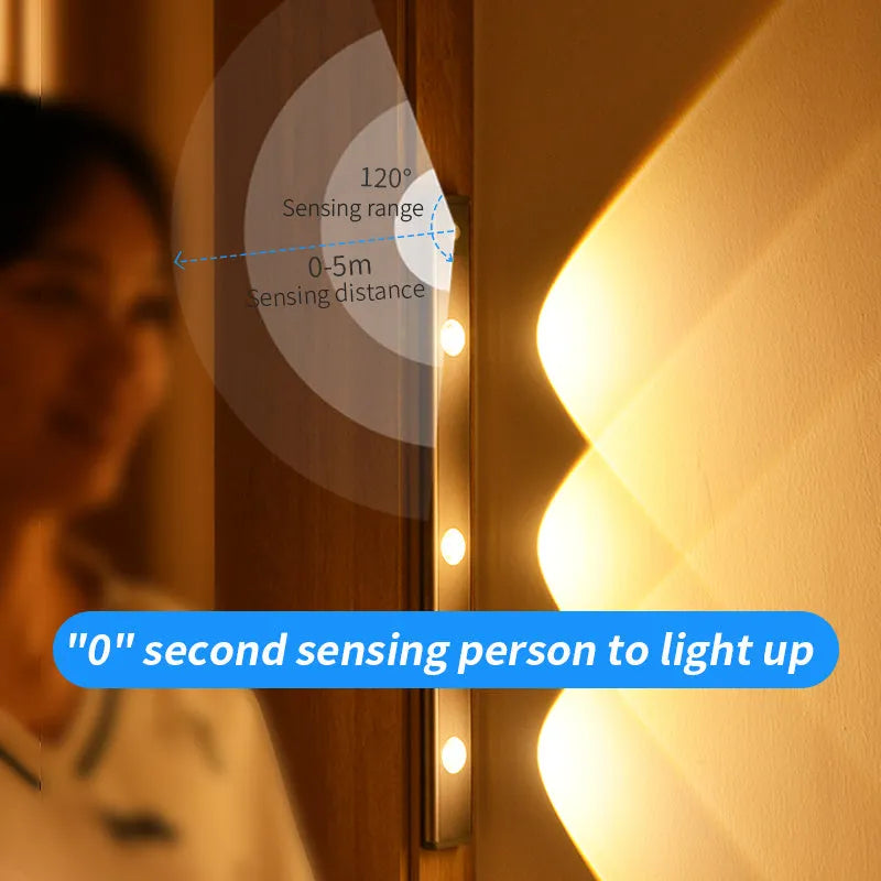 Rechargeable motion sensor cabinet lamp with three colour temperatures and magnetic mount for under cabinet use