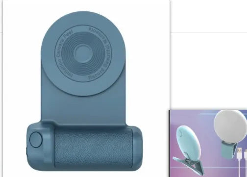 Black magnetic wireless charging camera bracket with rotatable phone holder and ergonomic handle