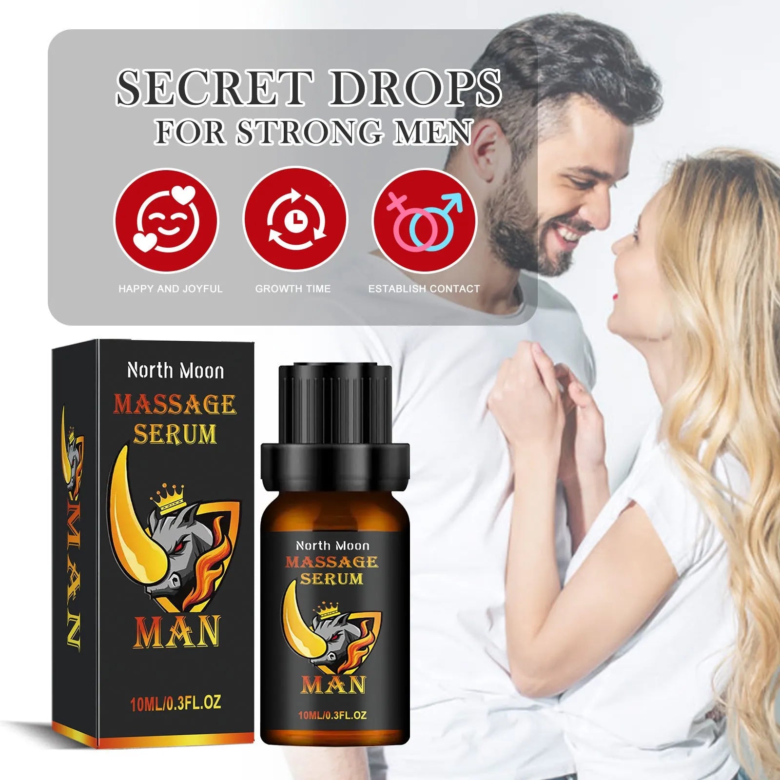 10ml men's body care essential oil bottle for endurance vitality massage with mineral oil base