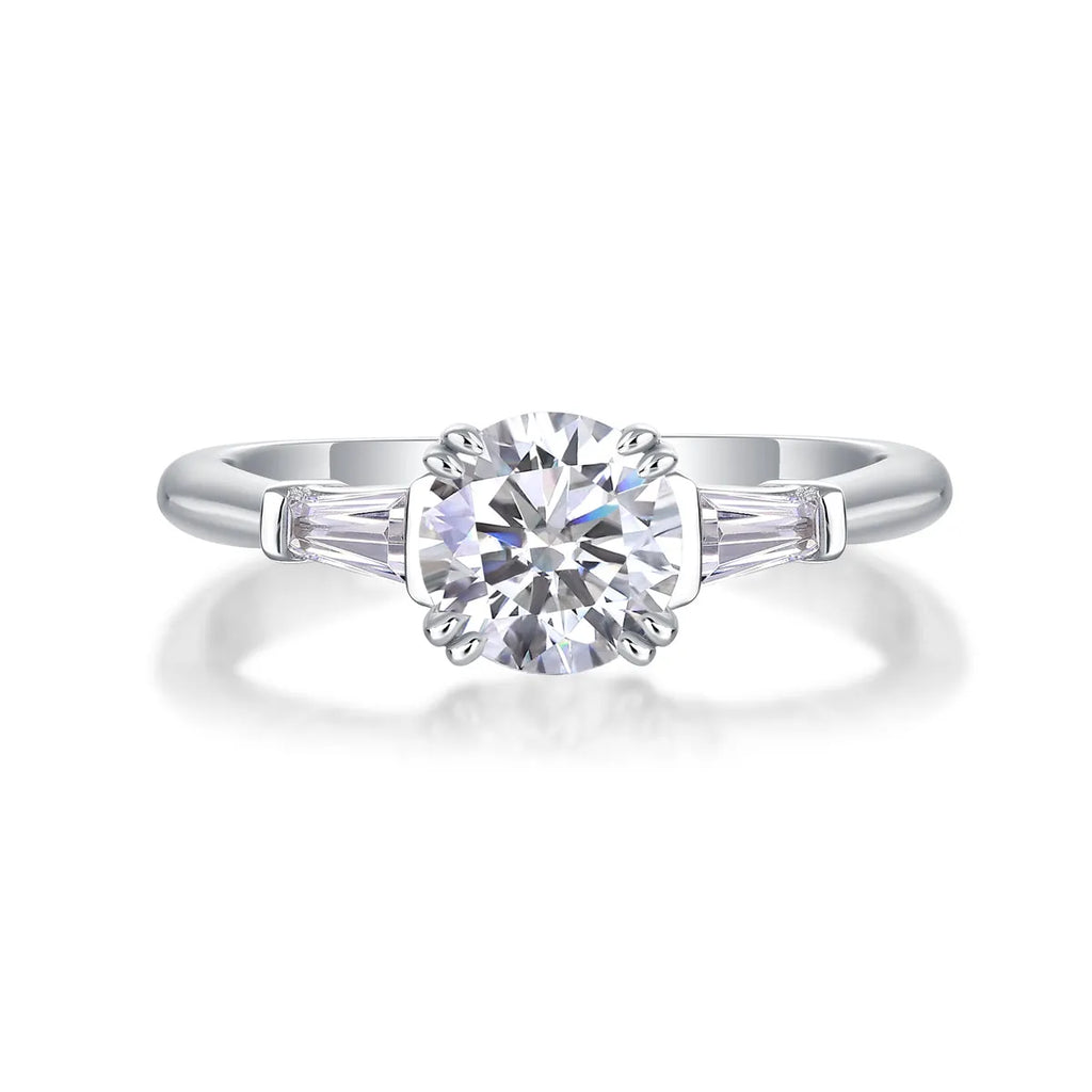 GODDNESS 1-carat moissanite wedding ring set in S925 silver with platinum plating, rose gold finish, gift box