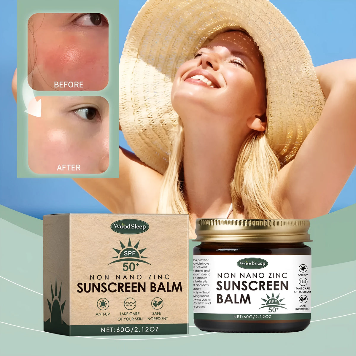 60g protective sunscreen cream with ethyl hexyl methoxycinnamate and orelin for summer UV protection
