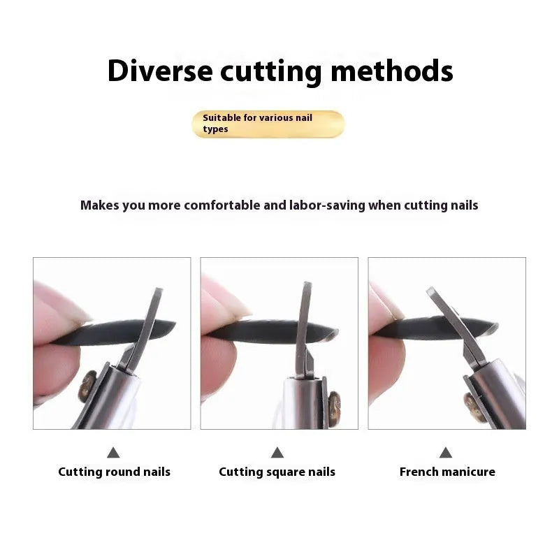 Titanium French U-shaped nail art scissors with stainless steel blades in black, titanium, or silver colour options.