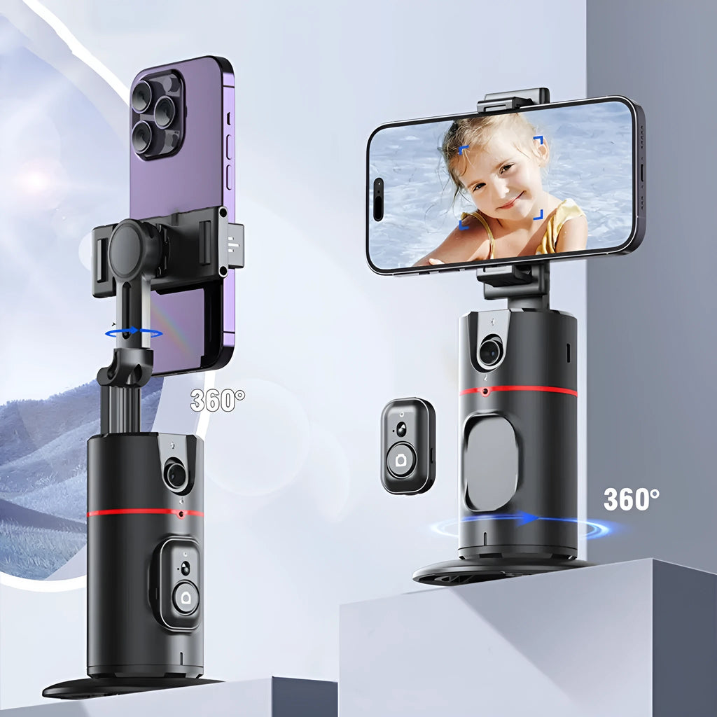 Mobile PTZ automatic follow-up desktop live stream bracket with face tracking stabiliser on a table