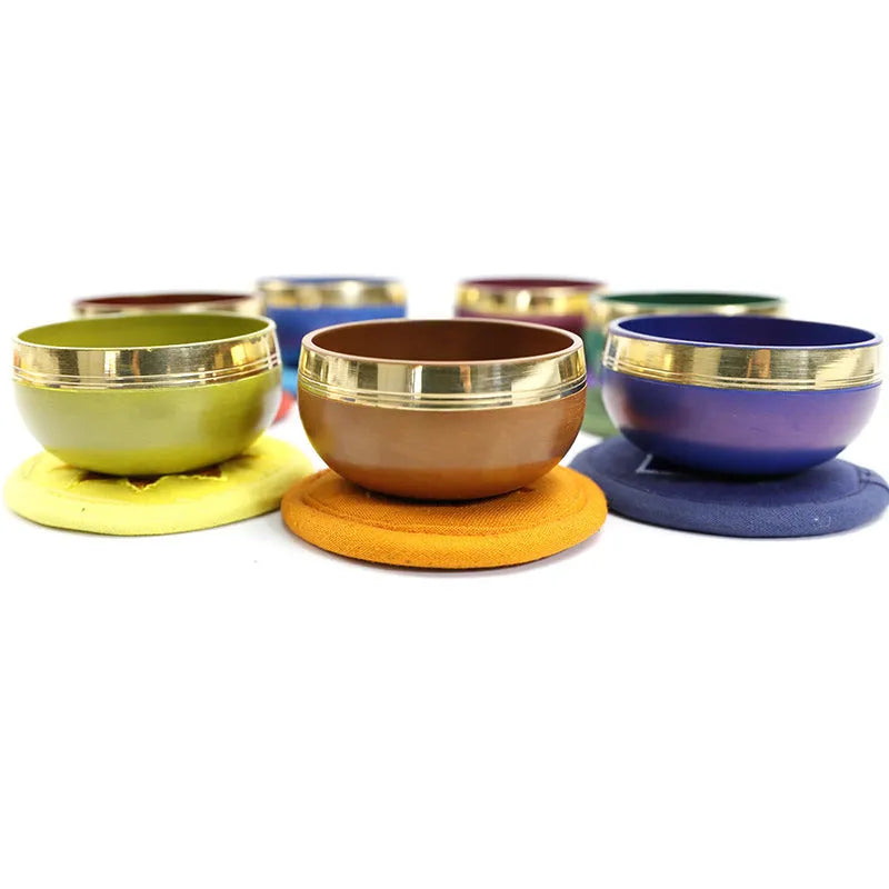 Handmade colourful 8cm singing bowl yoga meditation percussion instrument