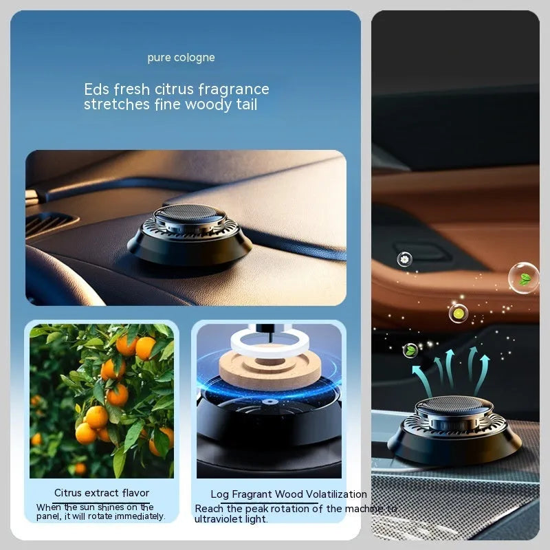 Solar electromagnetic de-icing vehicle aromatherapy decoration plastic car accessory