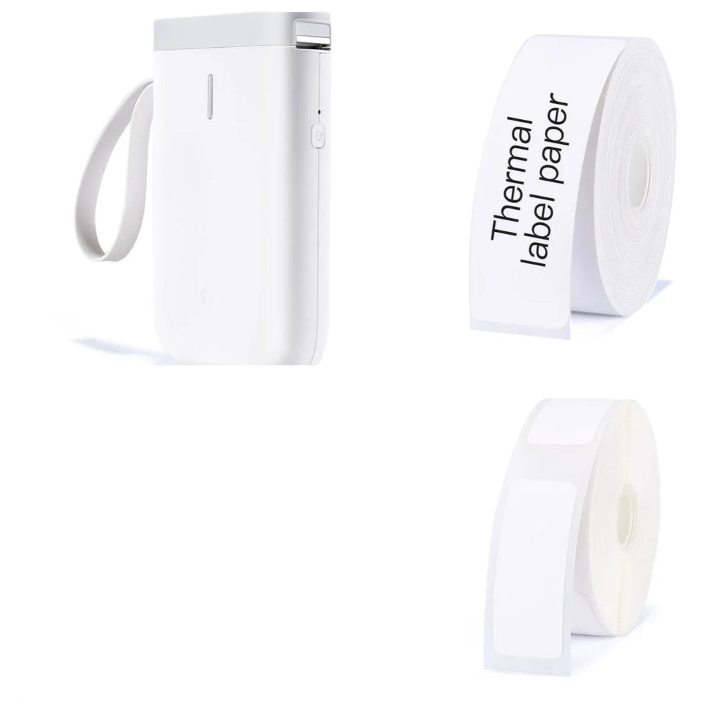 D11 compact bluetooth direct thermal label printer with USB cable and label roll