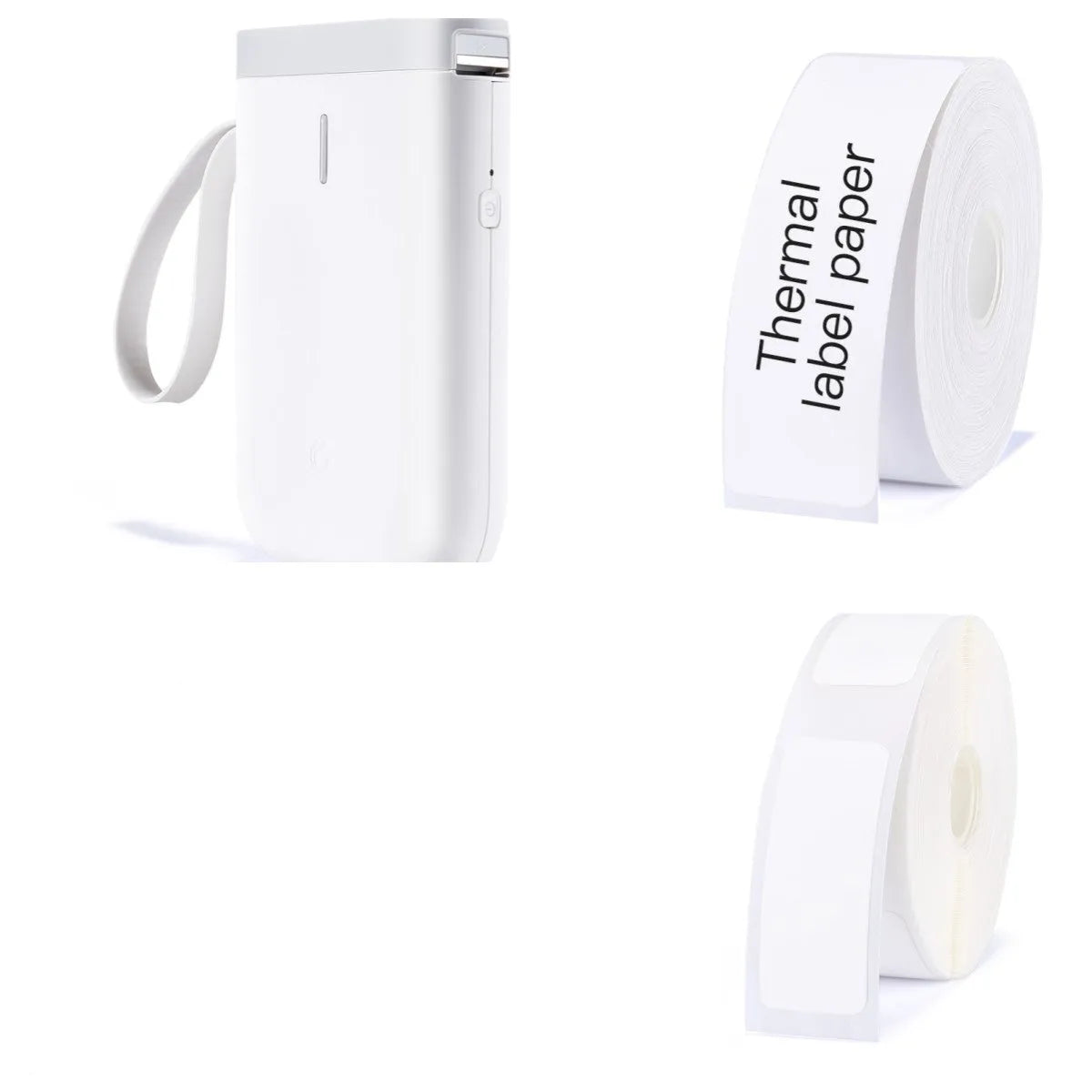 D11 compact bluetooth direct thermal label printer with USB cable and label roll