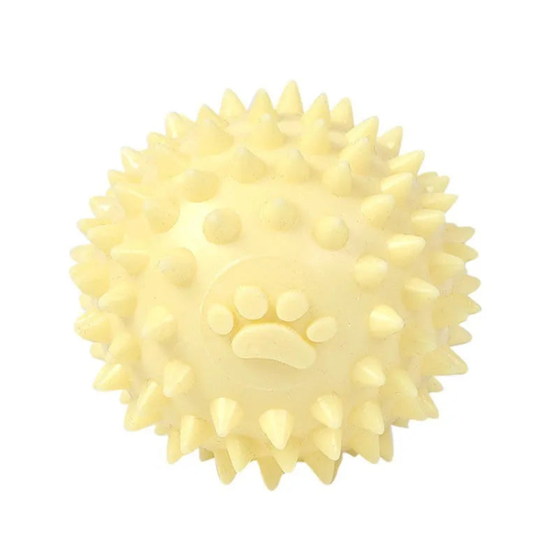 TPR dog chewing toy 6cm rubber ball with footprint texture for pet tooth cleaning