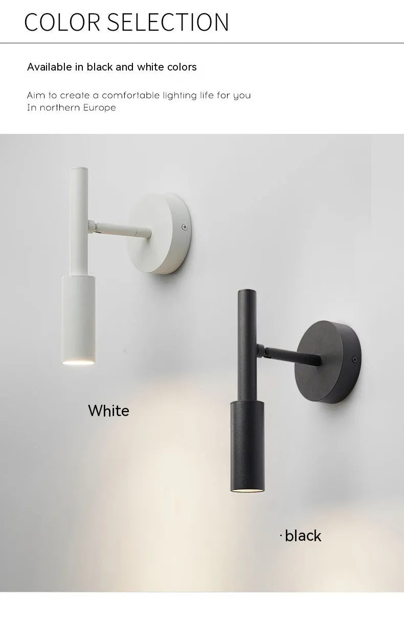 Modern wrought iron wall lamp in black or white with three light options