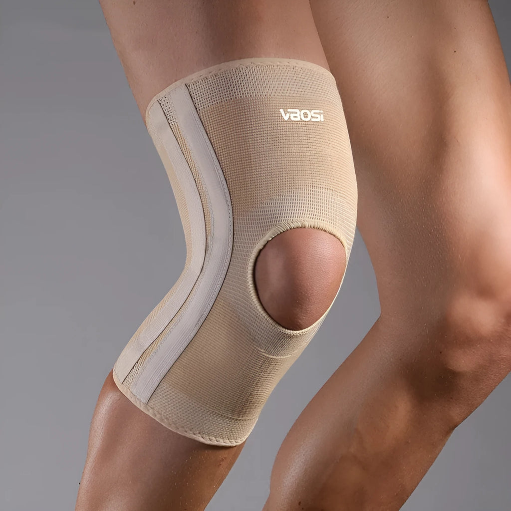 Nylon thickening warm knee pads in skin colour, sizes M L XL, for running football basketball cycling and other sports