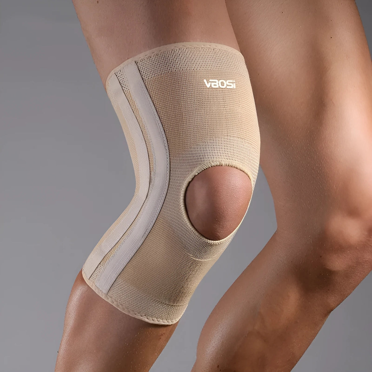 Nylon thickening warm knee pads in skin colour, sizes M L XL, for running football basketball cycling and other sports