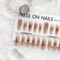 Pink mist rose ancient style rose flower nail stickers, prolate ellipse, ultra-thin seamless, 40pcs set for ladies nail art