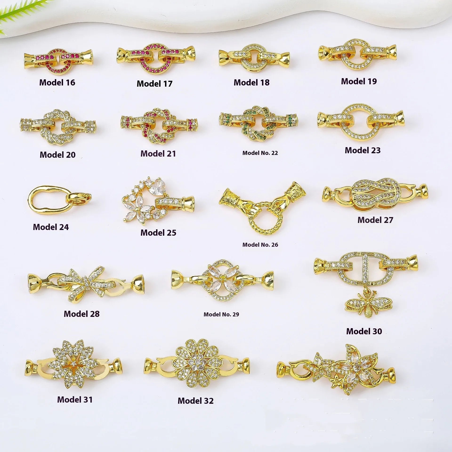 Small gold-plated chain buckle for DIY pearl necklace jewellery making
