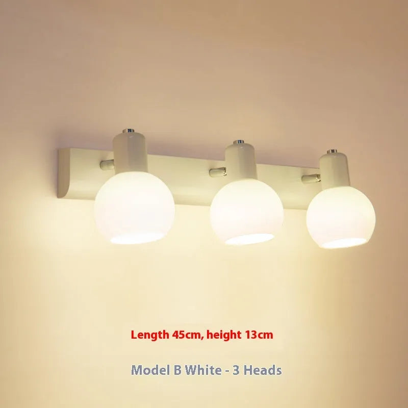 LED bathroom mirror wall lamp in black or white, 111V-240V, American simple style, single unit
