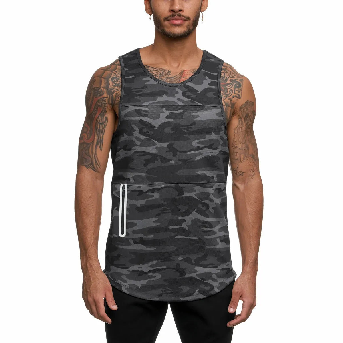 Men's quick-drying sports vest, cotton blend, sleeveless running top, five colours, sizes M-XXXL