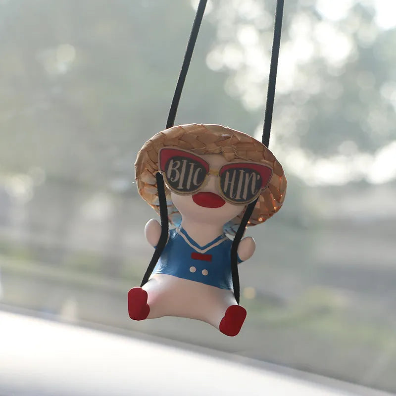Car mounted gypsum aromatherapy pendant with cartoon style decoration for hanging