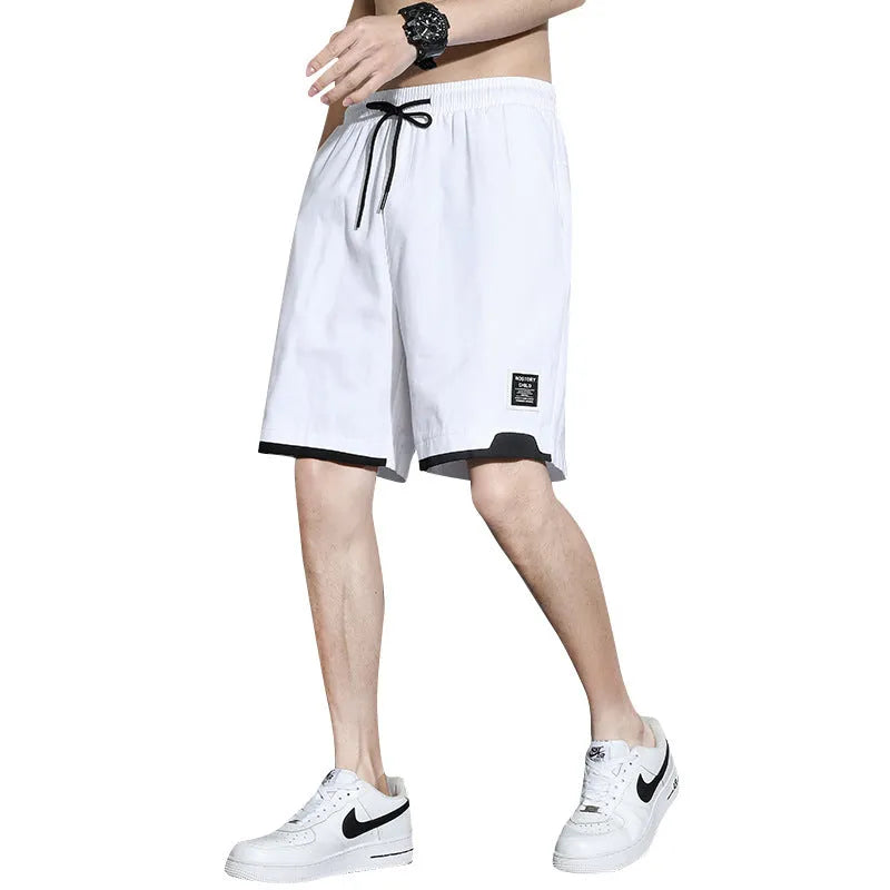 Casual cotton shorts for teenage boys in black, khaki, or white, shown in a plus size range.