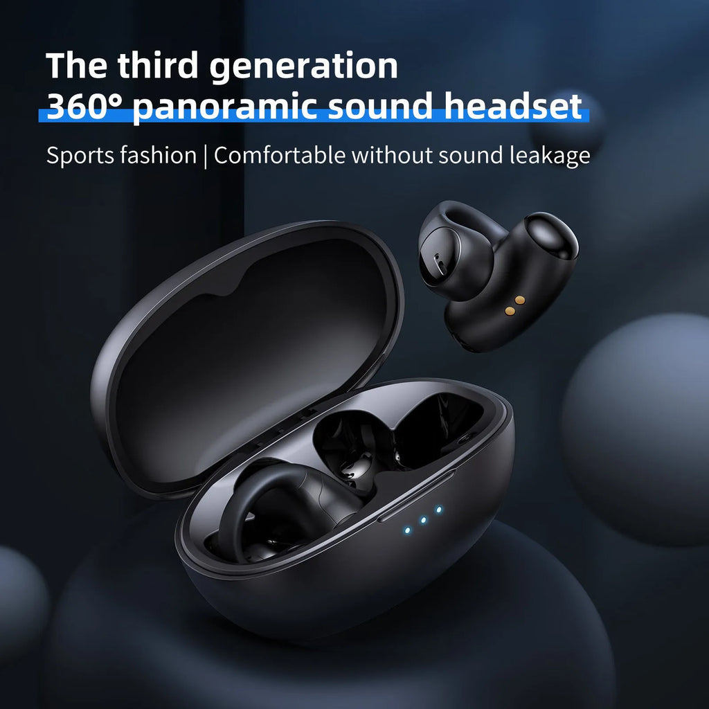 T306 black and white Bluetooth wireless sports gaming headset with ear hook design