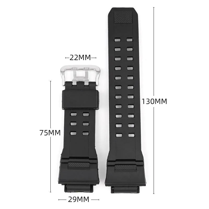 TPU camouflage pattern watch strap with a silver buckle on a white background.